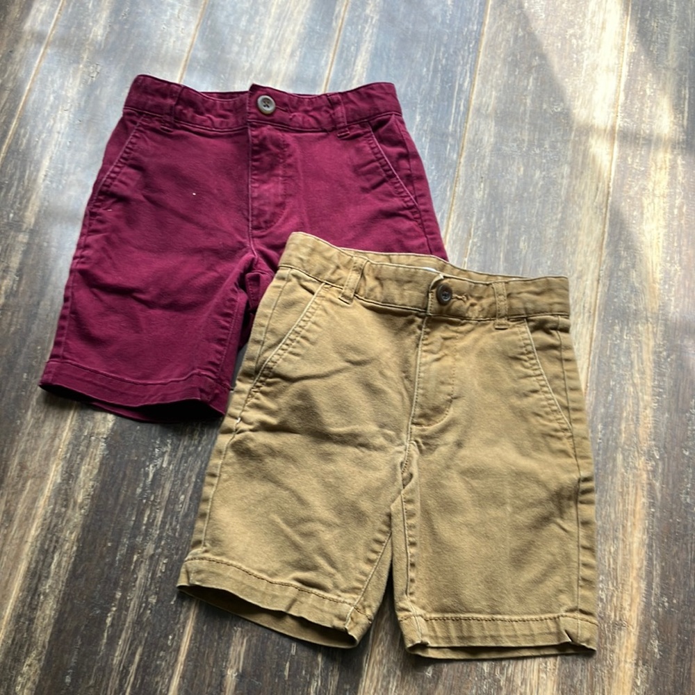 Two pairs of Old Navy shorts - maroon and dark tan
